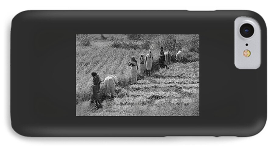 Joint iPhone 8 Case featuring the photograph SKN 2611 Joint Effort BW by Sunil Kapadia