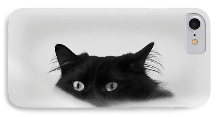 Cat iPhone 8 Case featuring the digital art Sneaky Cat by Kathleen Illes