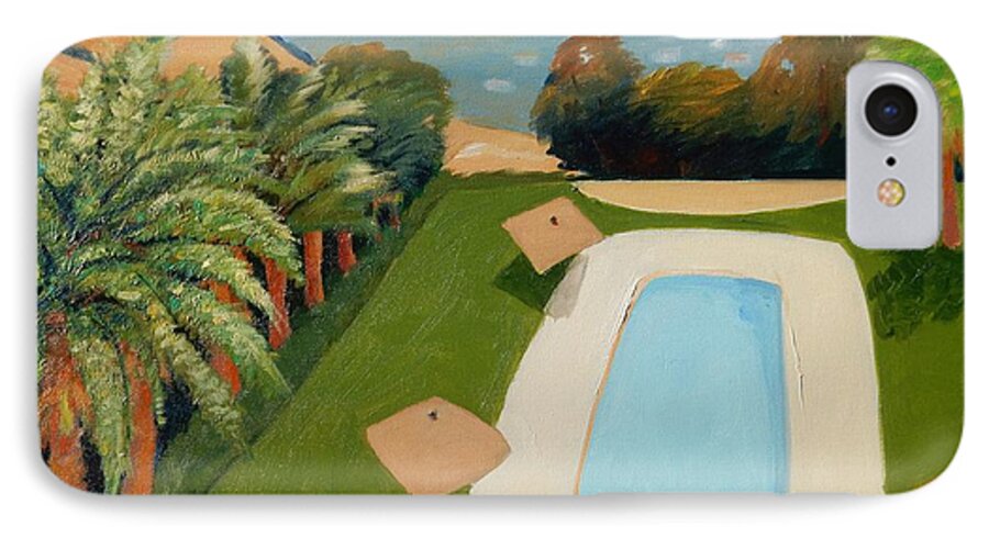 Swimming Pool iPhone 8 Case featuring the painting So Very California by Gary Coleman