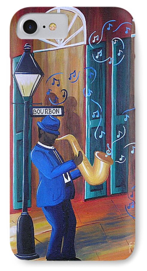 Bourbon Street iPhone 8 Case featuring the painting Somewhere on Bourbon Street by Valerie Carpenter