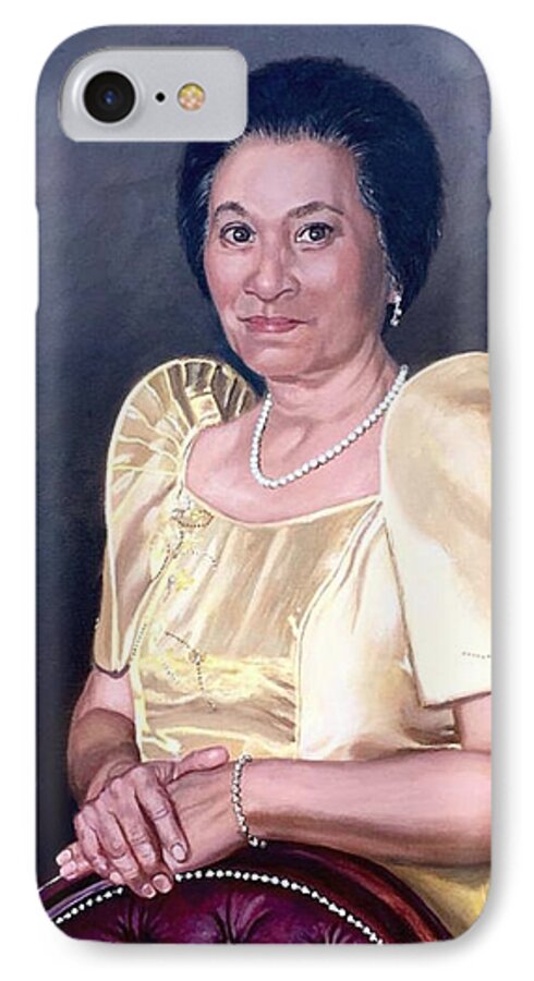 Portrait Oil On Canvas; Portraiture; Oil Portrait; Portrait Painting; Figure Painting; Figurative Arts; iPhone 8 Case featuring the painting Sonia by Rosencruz Sumera