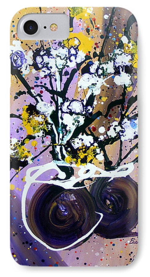 White Flowers iPhone 8 Case featuring the painting Spreading Joy by Pearlie Taylor