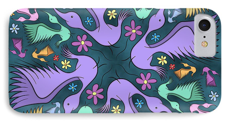 Enlightened Animals iPhone 8 Case featuring the digital art Spring Fling by Becky Titus