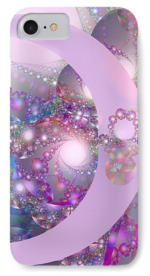 Fractal iPhone 8 Case featuring the digital art Spring Moon Bubble Fractal by Judi Suni Hall