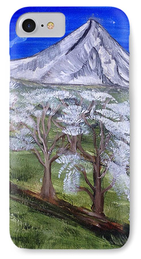 Mt. Hood iPhone 8 Case featuring the painting Spring on the Hood by Suzanne Surber