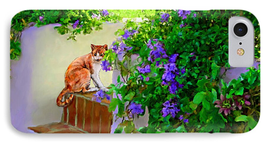 Cats iPhone 8 Case featuring the painting Still Waiting by David Van Hulst