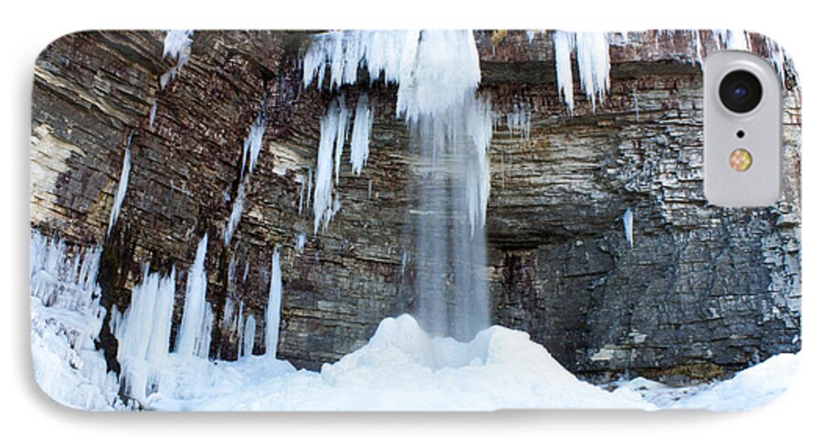 Waterfall iPhone 8 Case featuring the photograph Stony Kill Falls in February #1 by Jeff Severson