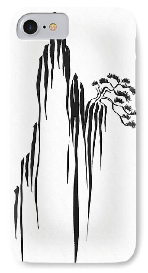 Bonsai iPhone 8 Case featuring the painting Sumi-e - Bonsai - One by Lori Grimmett