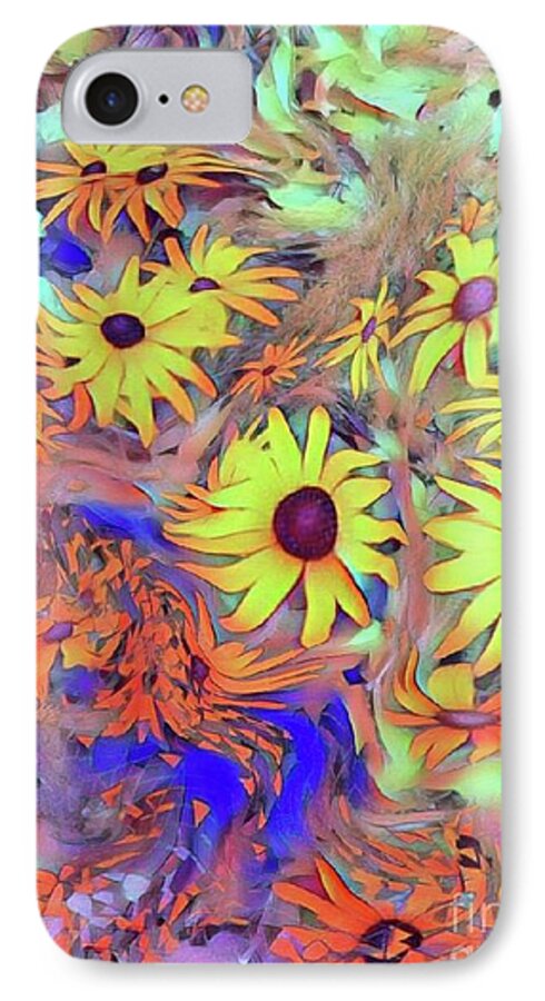 Flowers iPhone 8 Case featuring the digital art Sunday flower by Susanne Baumann