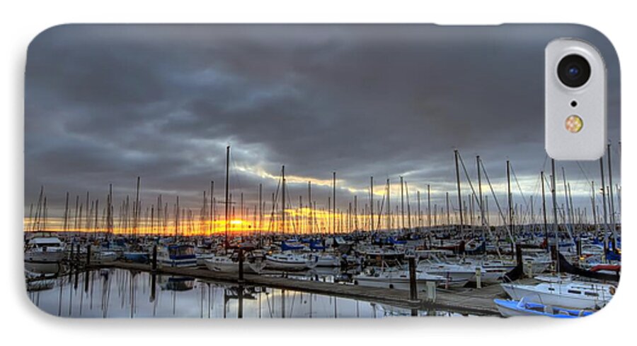 Hdr iPhone 8 Case featuring the photograph Sunset at Port Gardner by Brad Granger