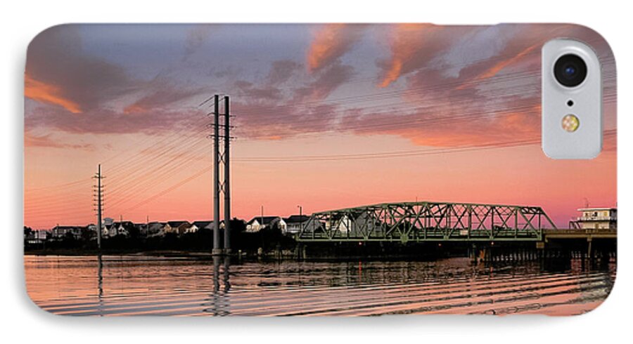 Ine Art Photography iPhone 8 Case featuring the photograph Swing Bridge at Sunset, Topsail Island, North Carolina by John Pagliuca