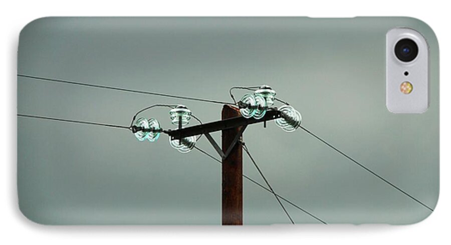 Insulators iPhone 8 Case featuring the photograph Telegraph Lines by Norma Brock