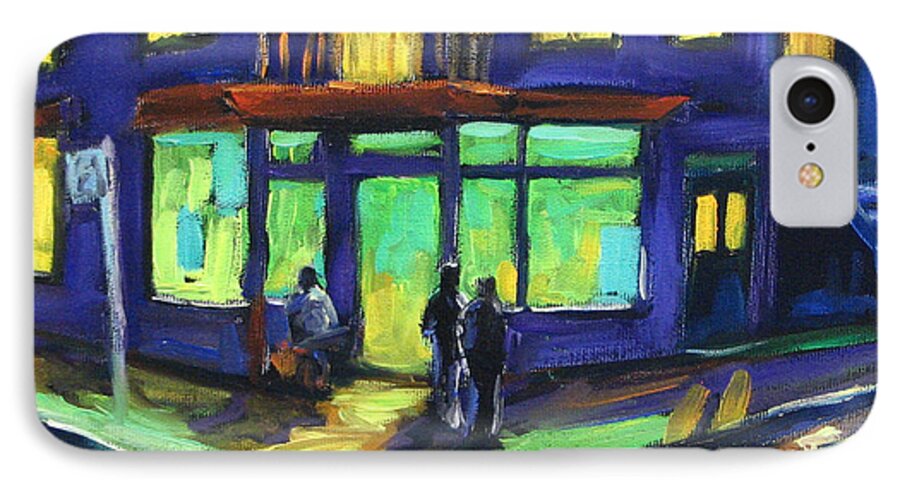 Town iPhone 8 Case featuring the painting The Corner Store by Richard T Pranke