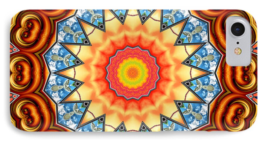 Kaleidoscope iPhone 8 Case featuring the digital art The Fairground Collective 05 by Wendy J St Christopher