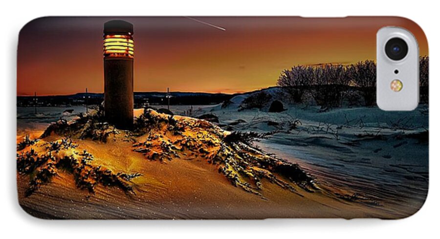 First Light iPhone 8 Case featuring the digital art The first light at sunset by Jeff S PhotoArt