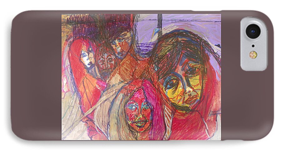 Expressive iPhone 8 Case featuring the painting The Jones Family by Judith Redman