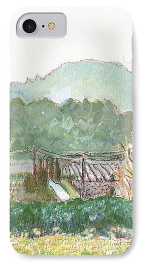 Landscape iPhone 8 Case featuring the painting The Luberon valley by Tilly Strauss
