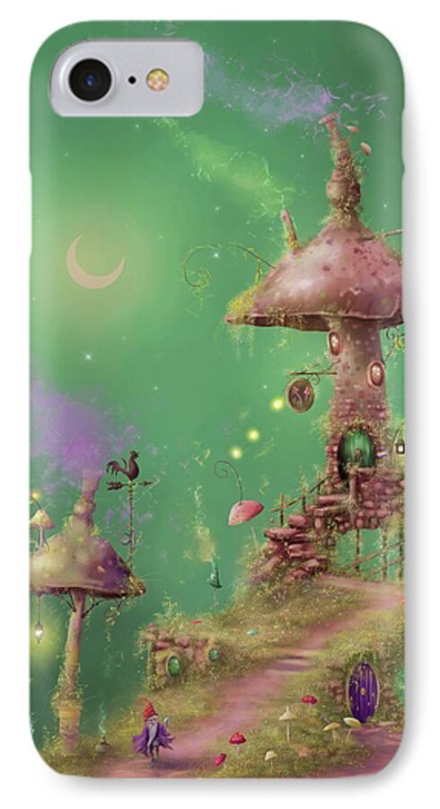 Fantasy iPhone 8 Case featuring the painting The Mushroom Gatherer by Joe Gilronan