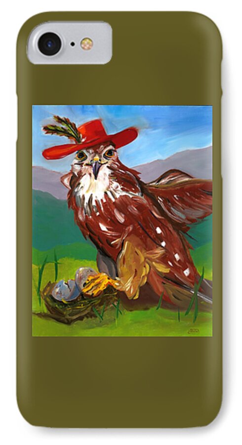 Falcon iPhone 8 Case featuring the painting The Merlin by Susan Thomas