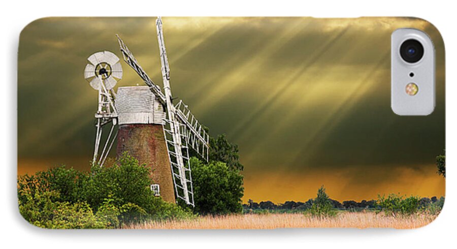 Windmill iPhone 8 Case featuring the photograph The Mill On The Marsh by Meirion Matthias
