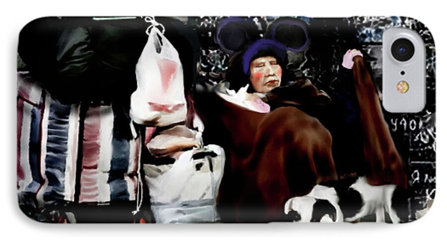 Female iPhone 8 Case featuring the painting The Oldest Living Mouskateer by Jann Paxton