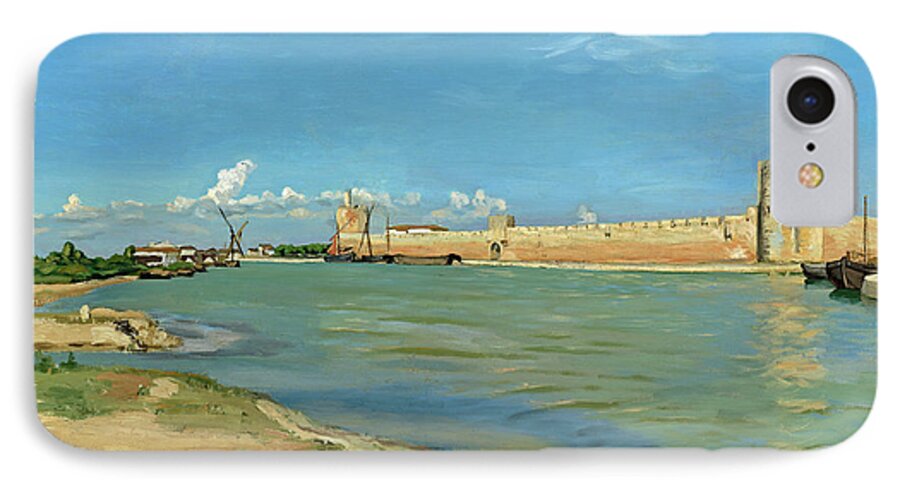 Artist iPhone 8 Case featuring the painting The Ramparts at Aigues Mortes by Frederic Bazille