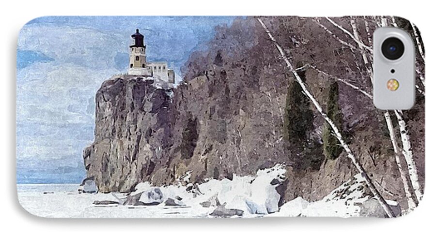 Shoreline Lighthouse iPhone 8 Case featuring the painting The Shoreline Lighthouse by Maciek Froncisz