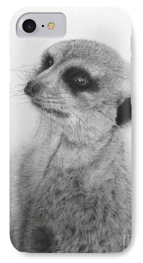Meerkat iPhone 8 Case featuring the painting The Silent Sentry by Jennifer Watson