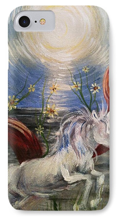 Tarot iPhone 8 Case featuring the painting the Sun by Karen Ferrand Carroll