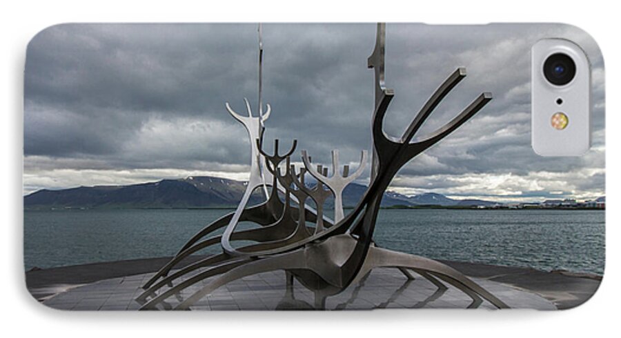 Reykjavik iPhone 8 Case featuring the photograph The Sun Voyager, Reykjavik, Iceland by Venetia Featherstone-Witty