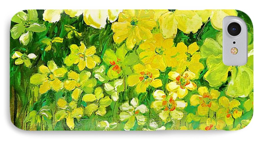 Painting iPhone 8 Case featuring the painting This summer fields of flowers by Amalia Suruceanu