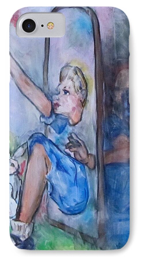 Alice In Wonderland iPhone 8 Case featuring the painting Through the Looking Glass by Barbara O'Toole