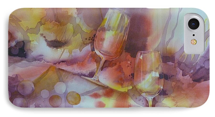 Watercolour iPhone 8 Case featuring the painting To the Bottom of the Glass by Donna Acheson-Juillet