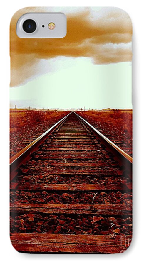 Marfa iPhone 8 Case featuring the photograph Marfa Texas America Southwest Tracks To California by Michael Hoard