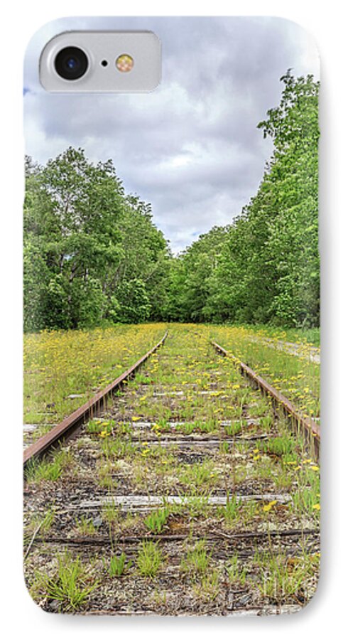 Tracks iPhone 8 Case featuring the photograph Train Tracks and Wildflowers by Edward Fielding