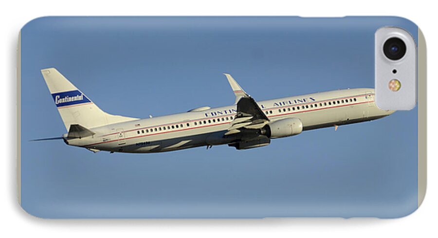 Airplane iPhone 8 Case featuring the photograph United Boeing 737-924 N75436 Retro Continental Phoenix Sky Harbor December 9 2015 by Brian Lockett