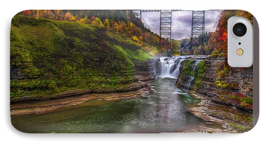 Upper Falls In Fall iPhone 8 Case featuring the photograph Upper Falls in Fall by Mark Papke