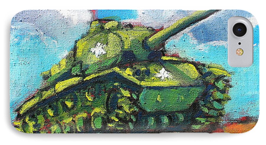 Plein Air iPhone 8 Case featuring the painting V. F. W. Tank by Les Leffingwell