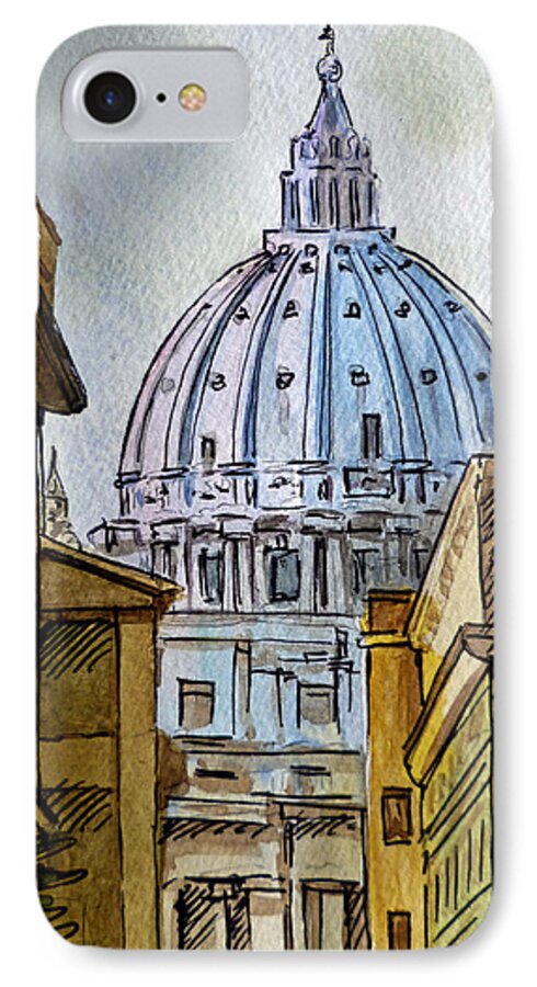 Vatican iPhone 8 Case featuring the painting Vatican City by Irina Sztukowski
