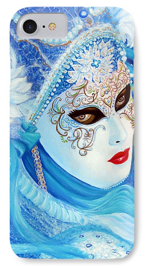 Venice iPhone 8 Case featuring the painting Venetian Carnival Mask 2015 by Leonardo Ruggieri