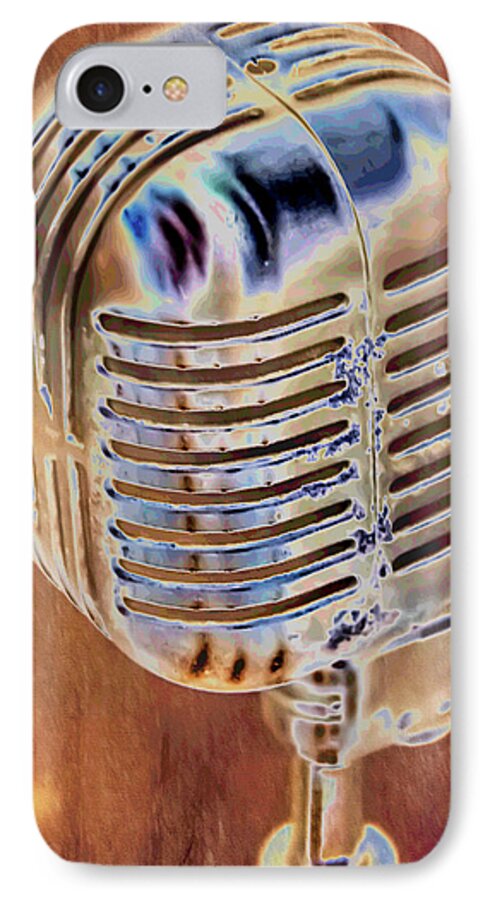 Music iPhone 8 Case featuring the photograph Vintage Microphone by Pamela Williams