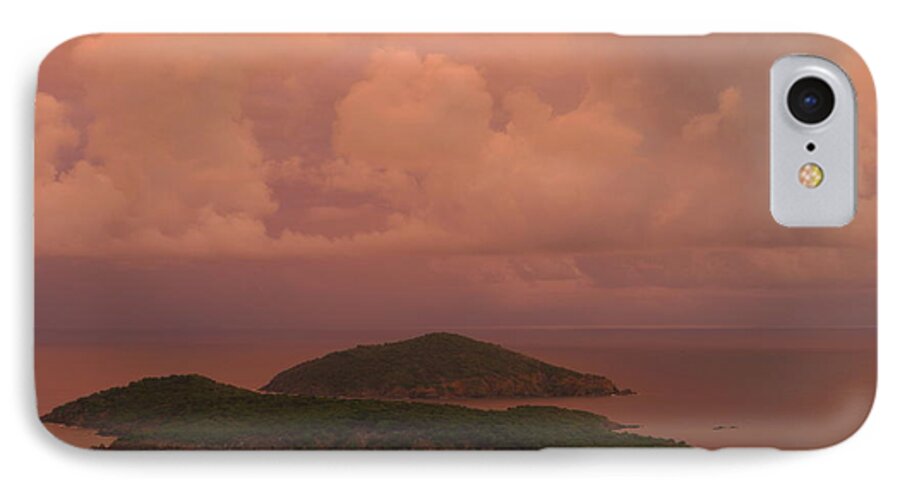 Sunset iPhone 8 Case featuring the photograph Warm sunset palette of Inner and Outer Brass Islands from St. Thomas by Jetson Nguyen