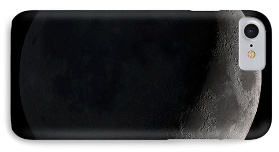 Phase Of The Moon iPhone 8 Case featuring the photograph Waxing Crescent Moon by Stocktrek Images
