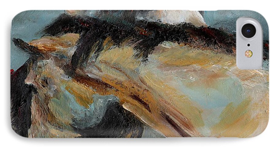 Horses iPhone 8 Case featuring the painting What We Could All Use a Little Of by Frances Marino