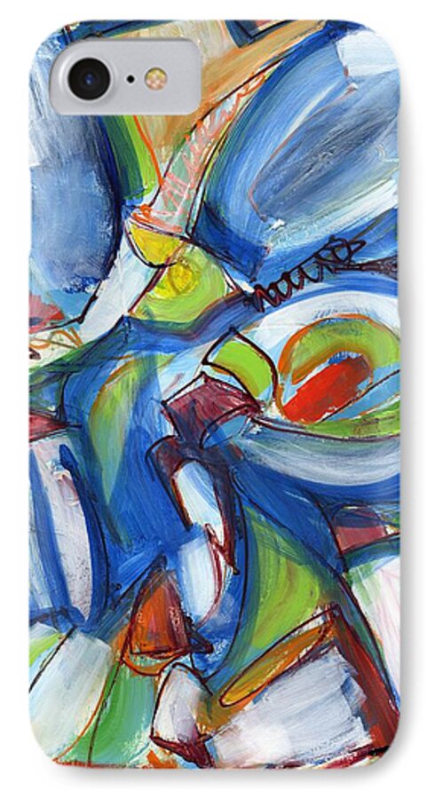 Abstract iPhone 8 Case featuring the painting Whim Win Situation by Lynne Taetzsch