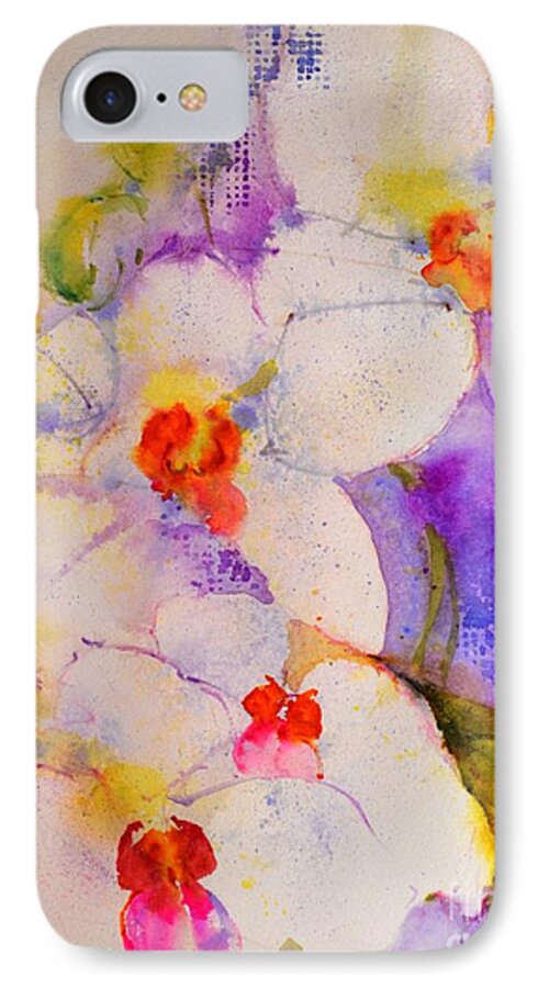Flowers iPhone 8 Case featuring the painting White orchids by Betty M M Wong