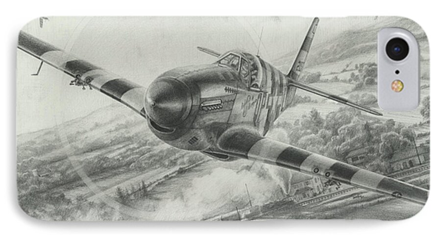 Aviation Art iPhone 8 Case featuring the drawing Whoo a train by Wade Meyers
