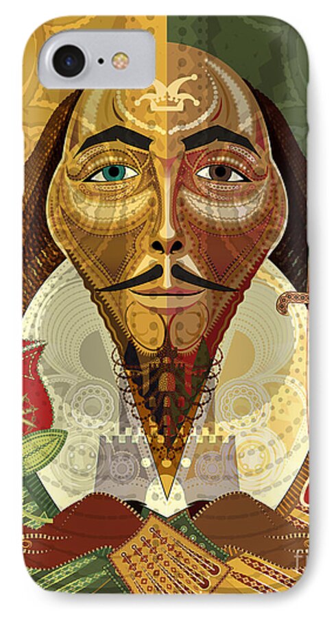 William Shakespeare iPhone 8 Case featuring the digital art William Shakespeare by Mike Massengale