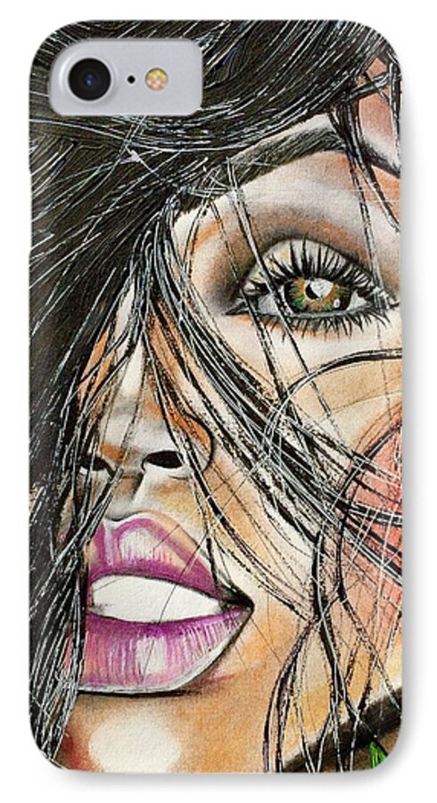 Artist Ria iPhone 8 Case featuring the drawing Windy Daze by Artist RiA