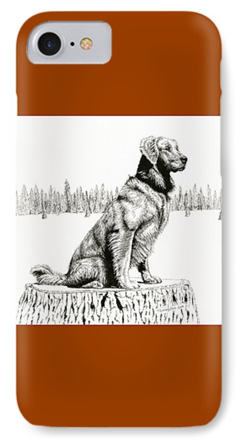 Forester's Dog iPhone 8 Case featuring the drawing Woods Dog by Timothy Livingston